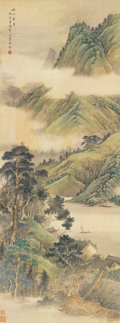 Ancient Temple Among Mountains and Valleys by Li Yaoping